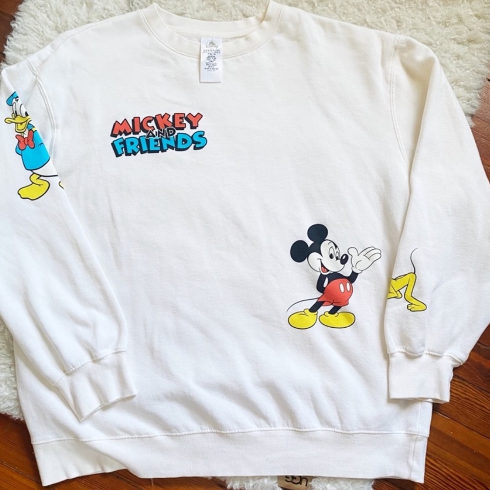 Mickey and Friends Cream Crewneck Sweatshirt • XL